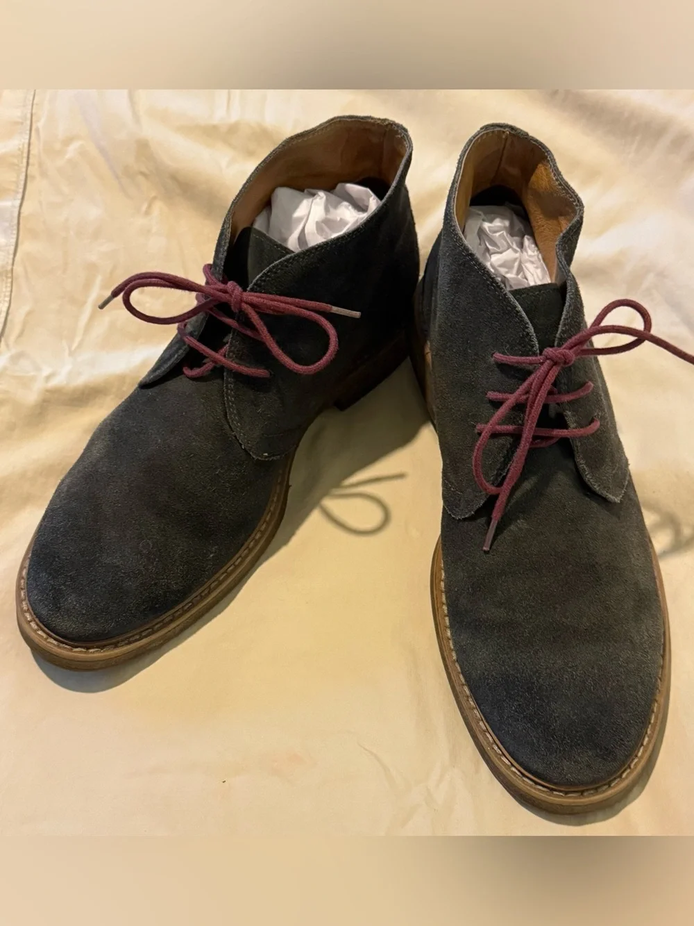Size 13M 1901 Nordstrom Gray Suede Chukka Boots Men’s Burgundy Laces Nordstrom